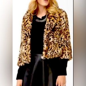 FAUX FUR LEOPARD JACKET NWT SIZE L FORVER 21